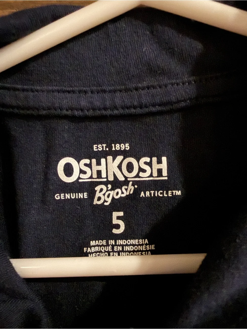 OshKosh B'gosh Navy Polo with Red, Gray and White Stripes